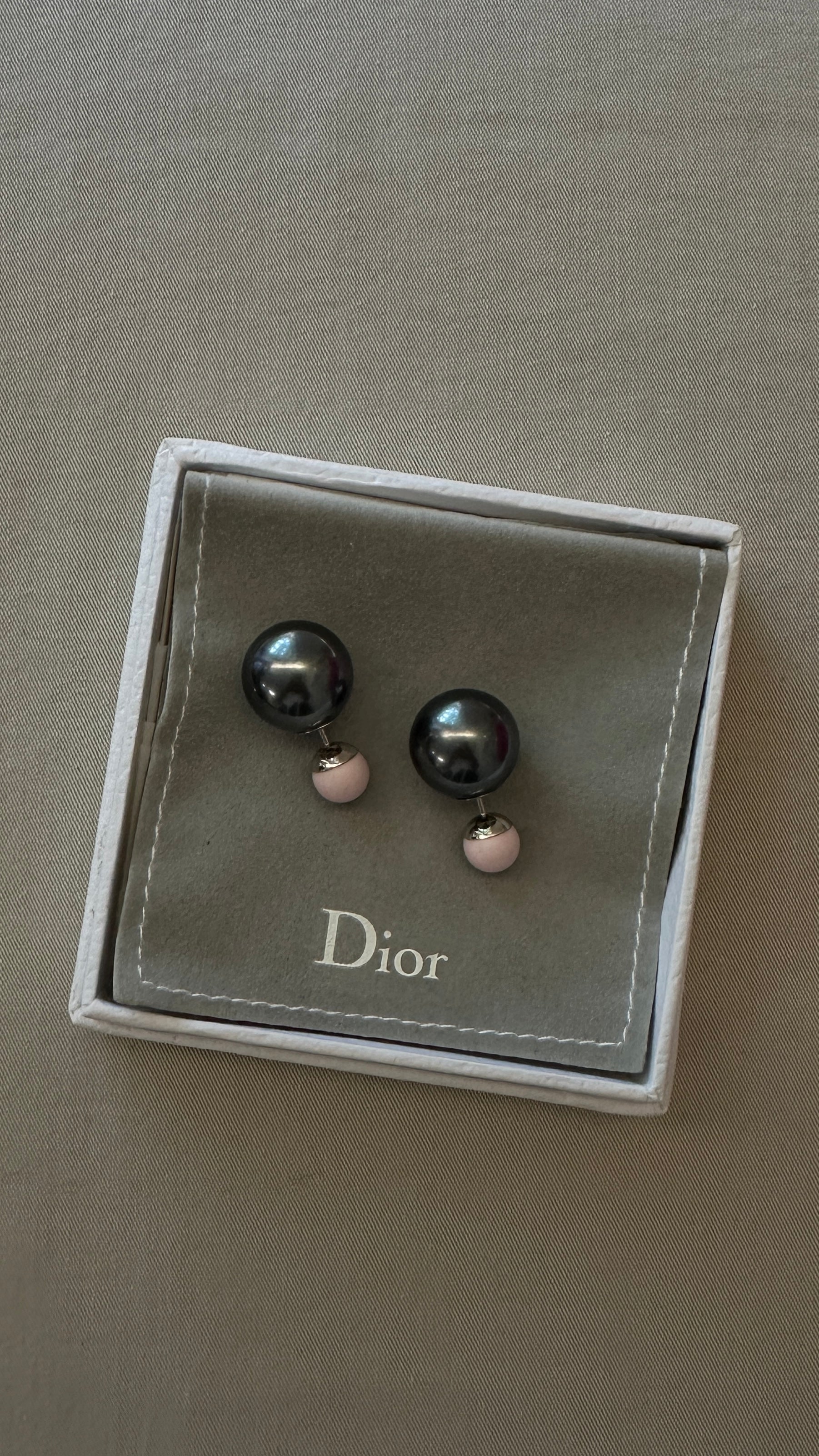 Dior Tribal Earrings Pink Silver Jewelry