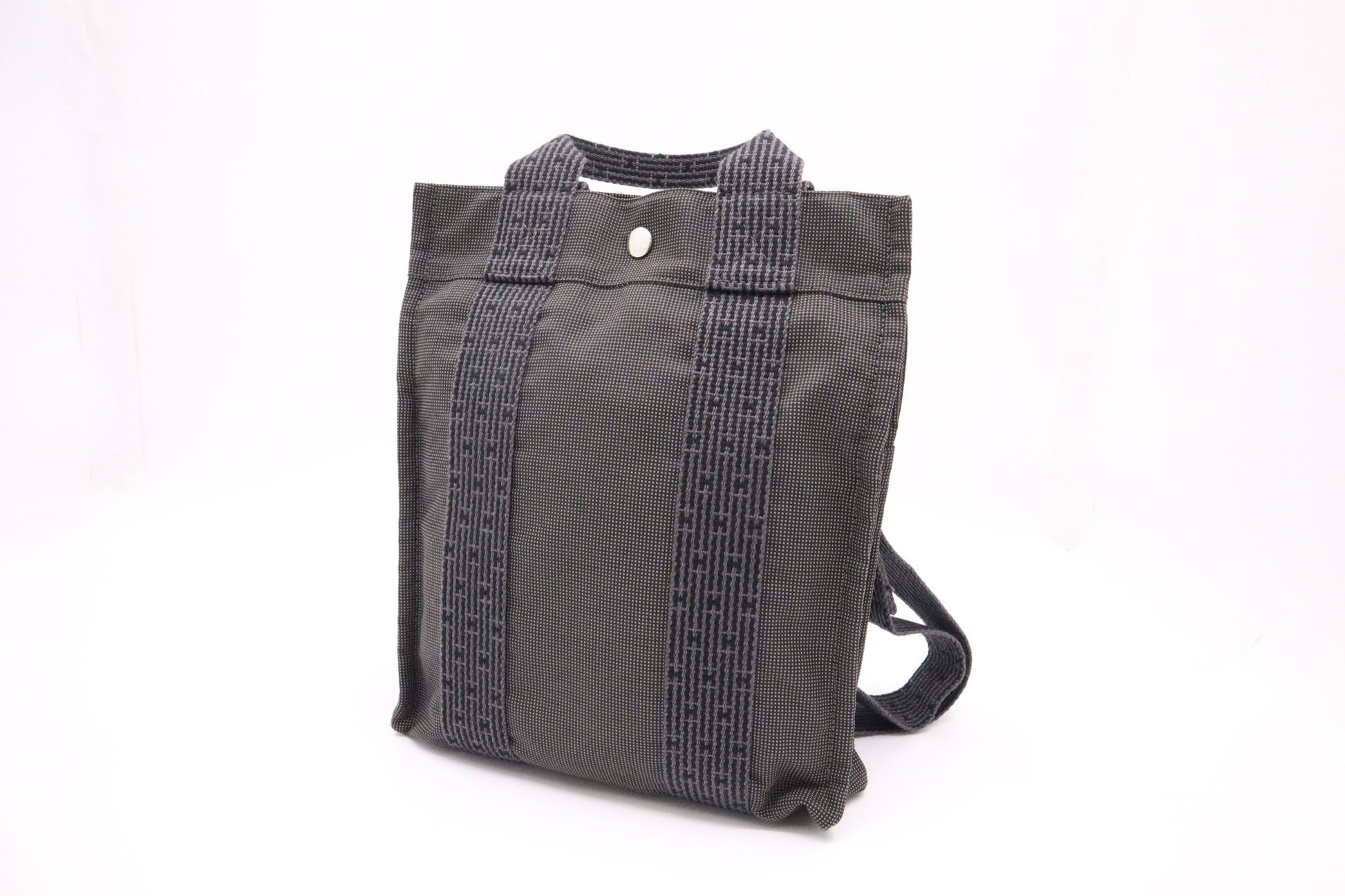 Hermes Herline Backpack In Grey Handbag Canvas