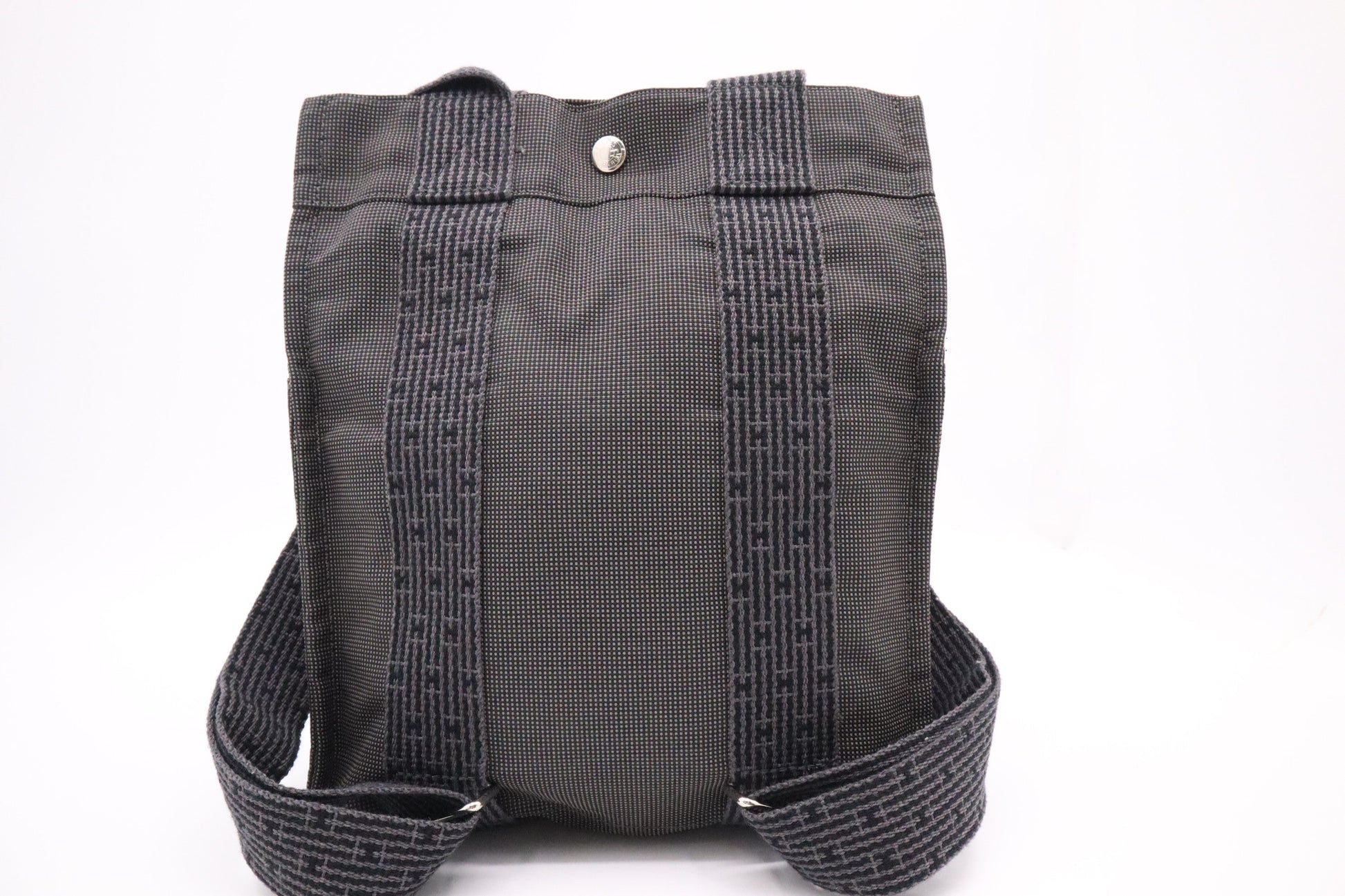 Hermes Herline Backpack In Grey Handbag Canvas