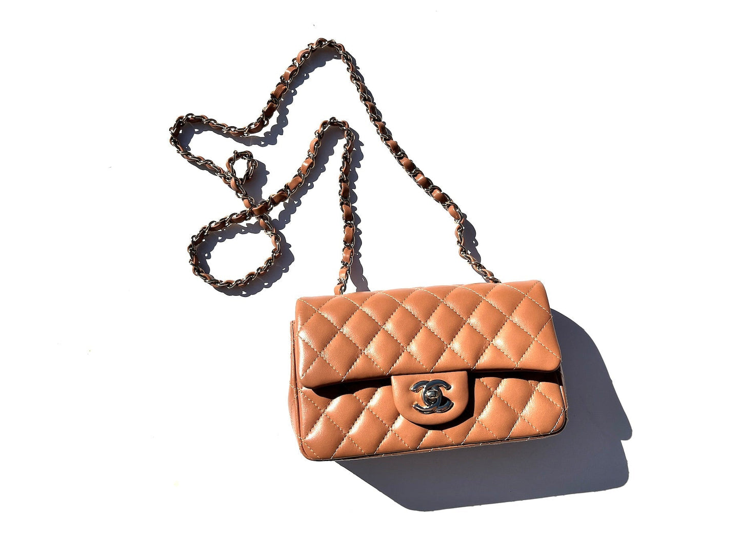Chanel Caramel Brown 2022 Rectangular Mini Flap Accessory