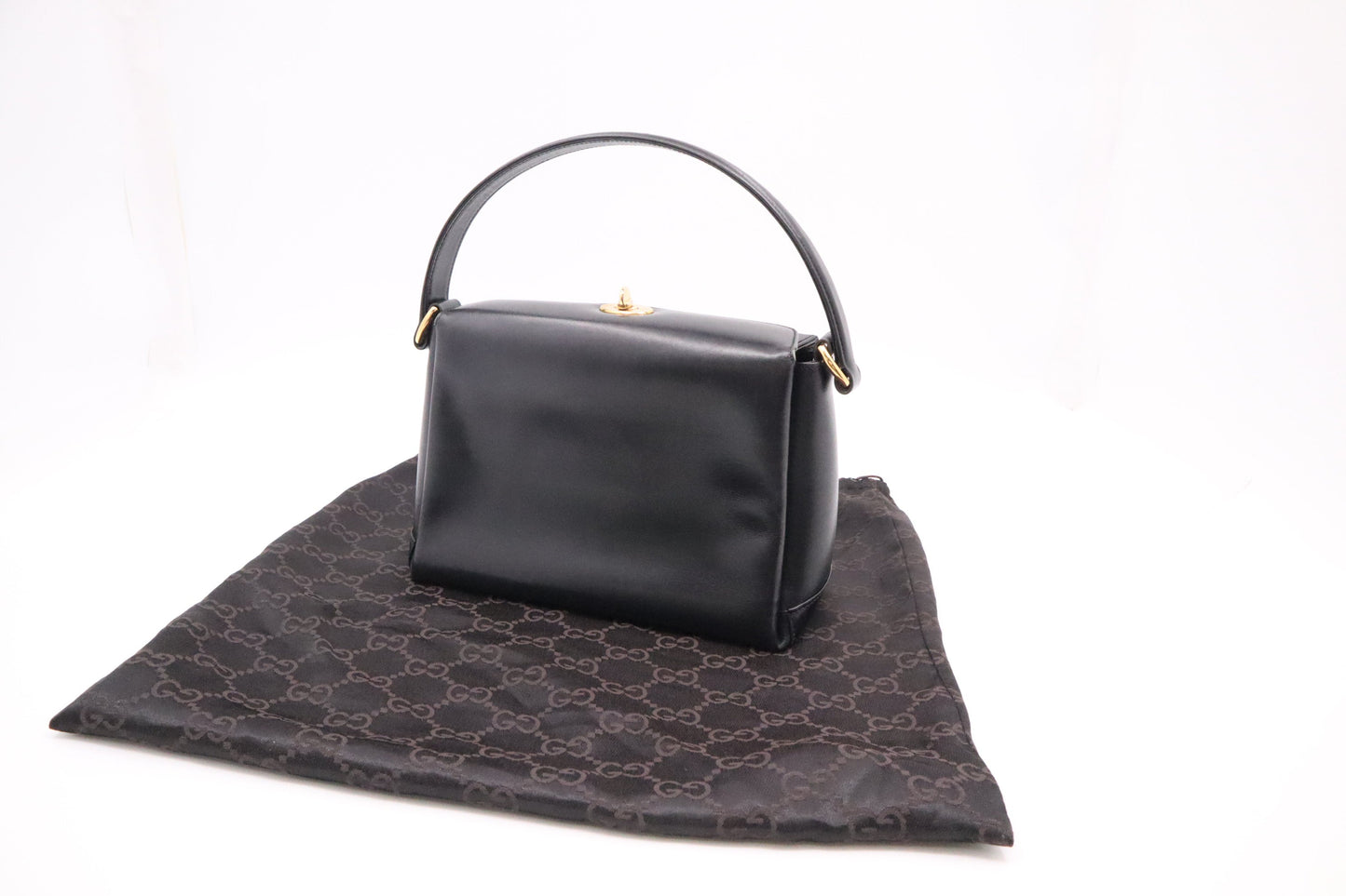 Gucci Handbag In Leather Black Travel Bag
