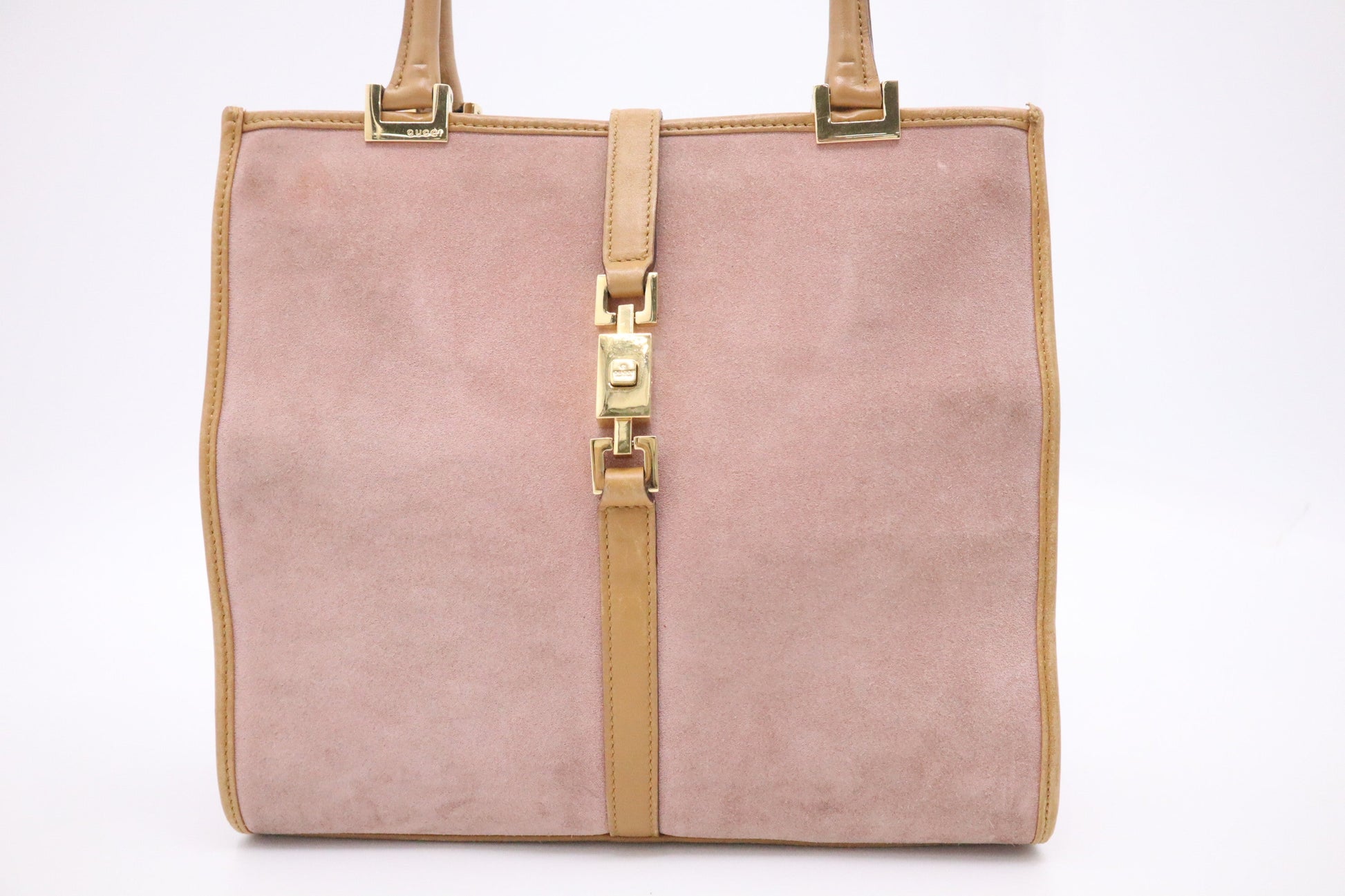 Gucci Jackie Handbag In Suede Pink Travel Bag