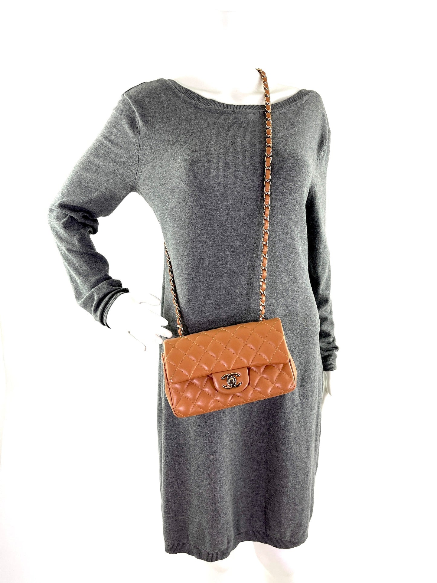 Chanel Caramel Brown 2022 Rectangular Mini Flap Accessory