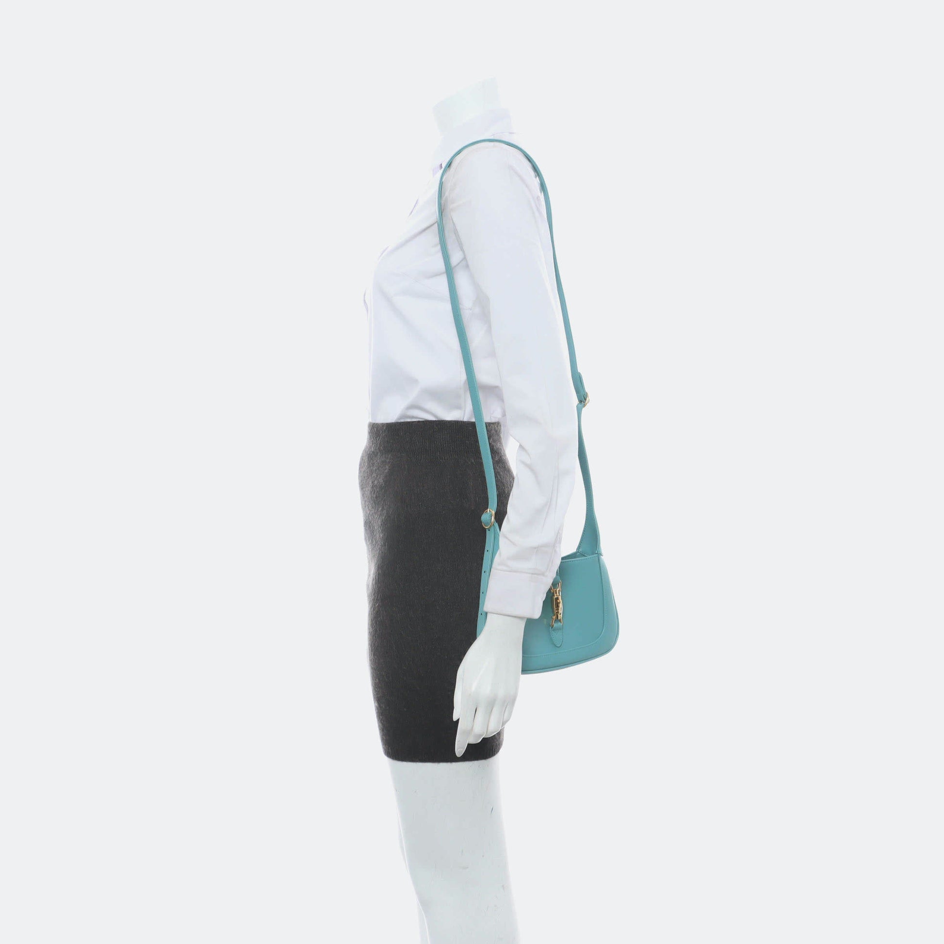 Gucci Jackie Adjustable Strap Leather Blue Mini Bag Strap 1