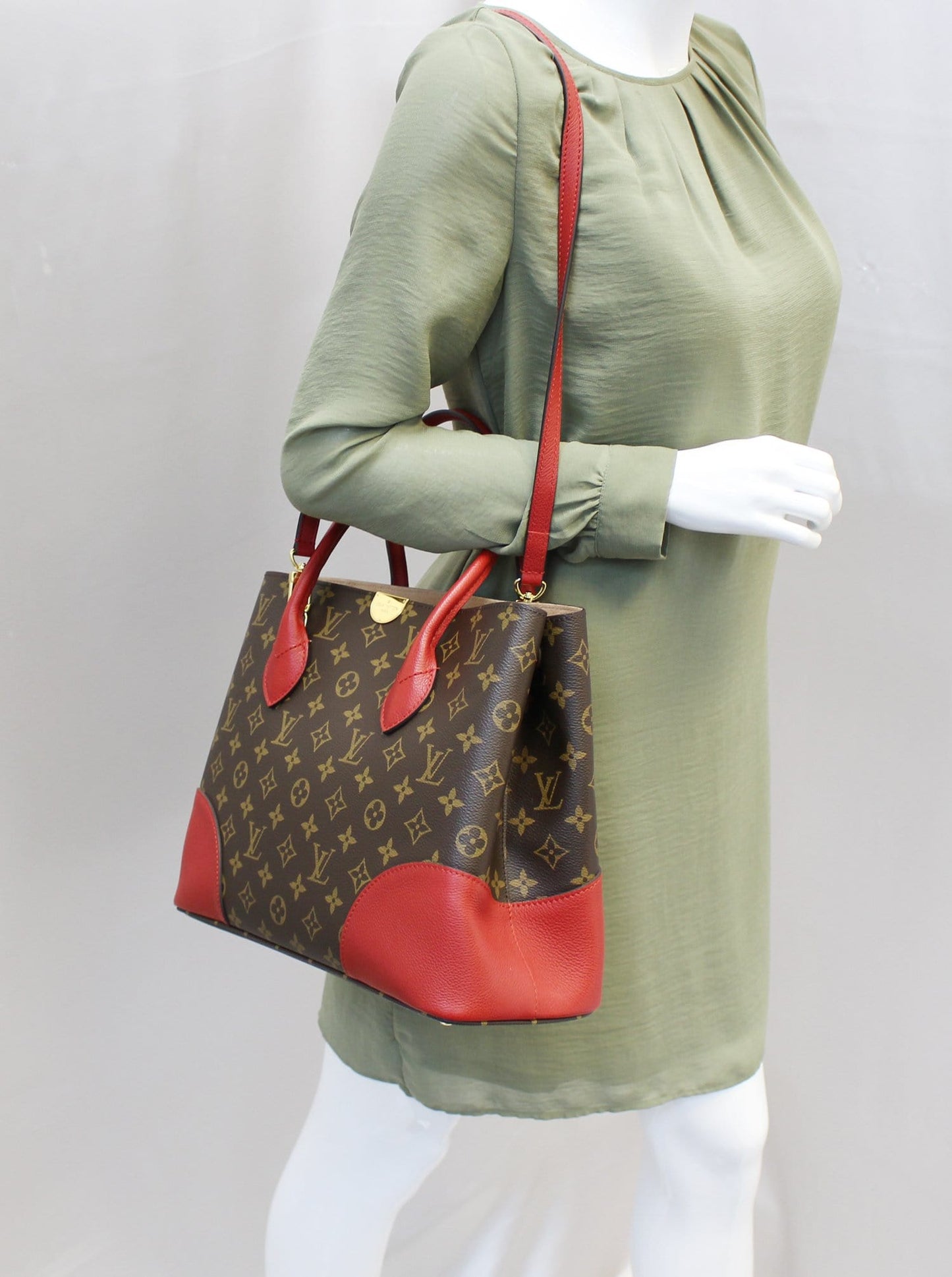 Louis Cherry Flandrin Tote Shoulder Bag Canvas Monogram