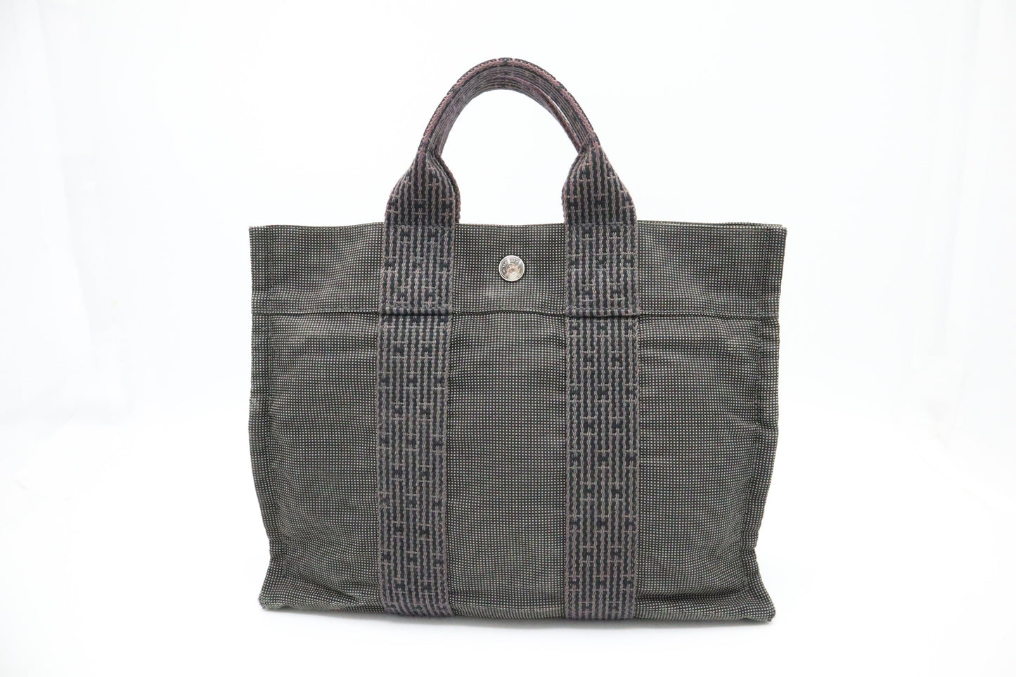 Hermes Herline Fourre Tout Pm In Grey Handbag Canvas Travel Bag