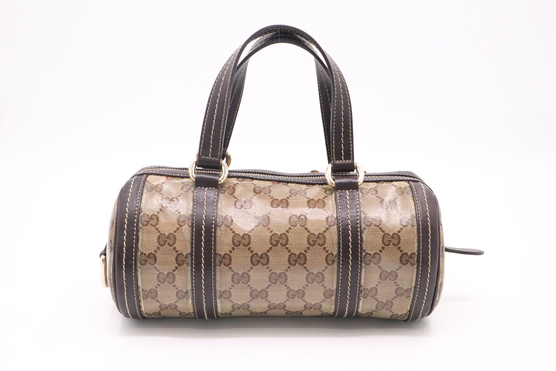 Gucci Crystal Duchessa Boston Canvas Patent Small Handbag