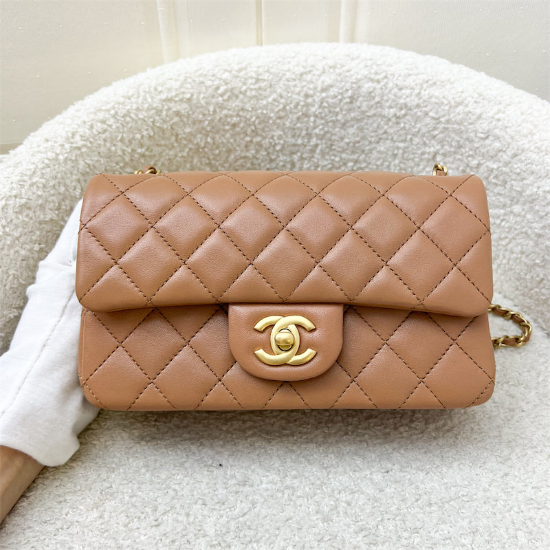 Chanel Pearl Crush Mini Rectangle Flap in Caramel Lambskin AGHW () Accessory