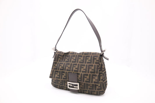 Fendi Mama Baguette In Zucca Handbag Canvas Shoulder Bag