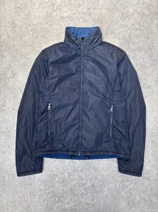 Prada Handbag Reversible Jacket Nylon Blue Small