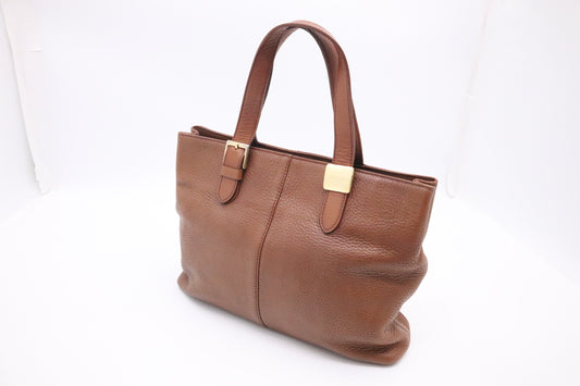 Burberry Handbag In Leather Brown Travel Bag