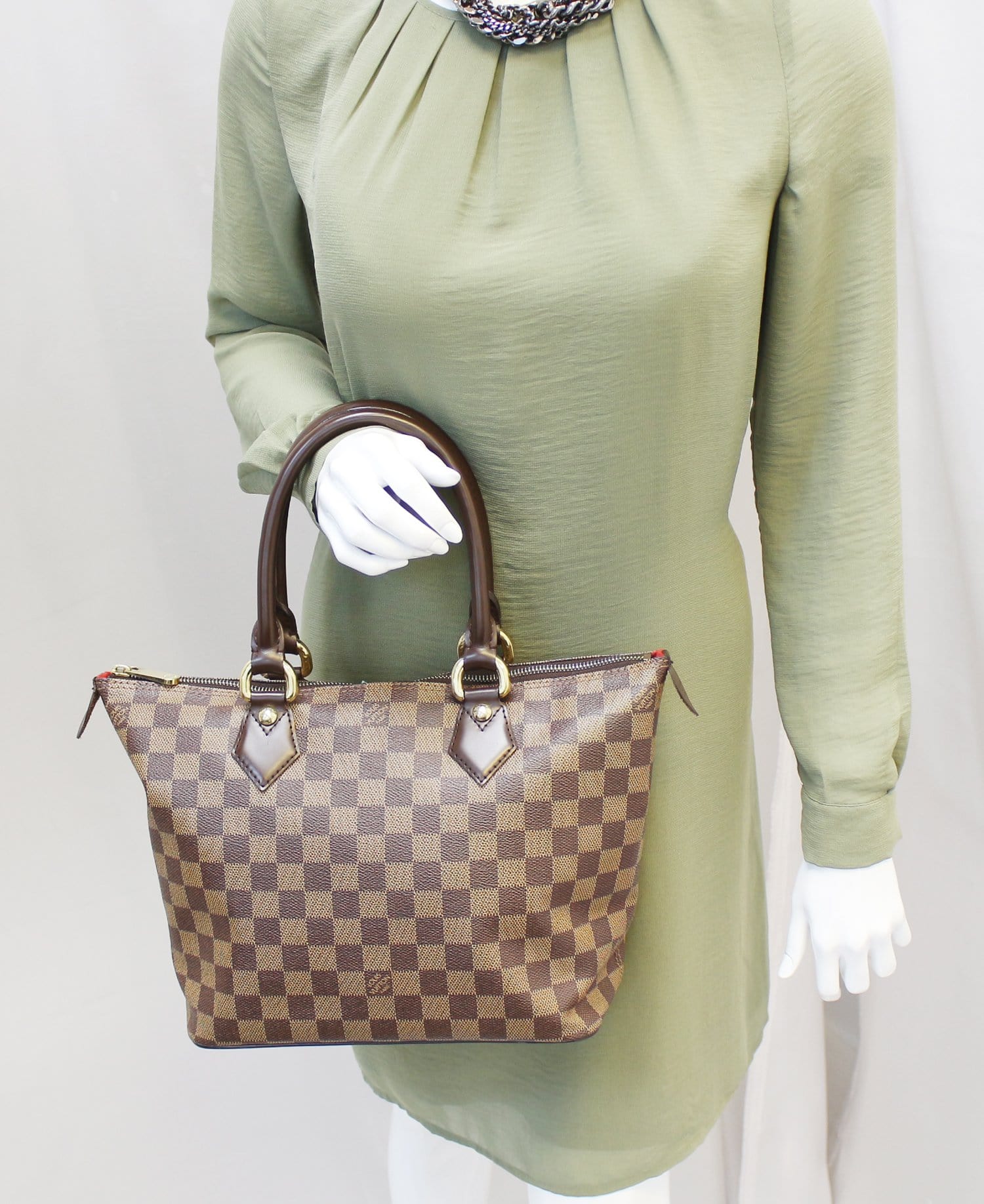 Louis Damier Ebene Saleya Pm Tote Shoulder Shoulder Bag