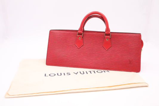 Louis Vuitton Triangle Red Leather Epi Handbag