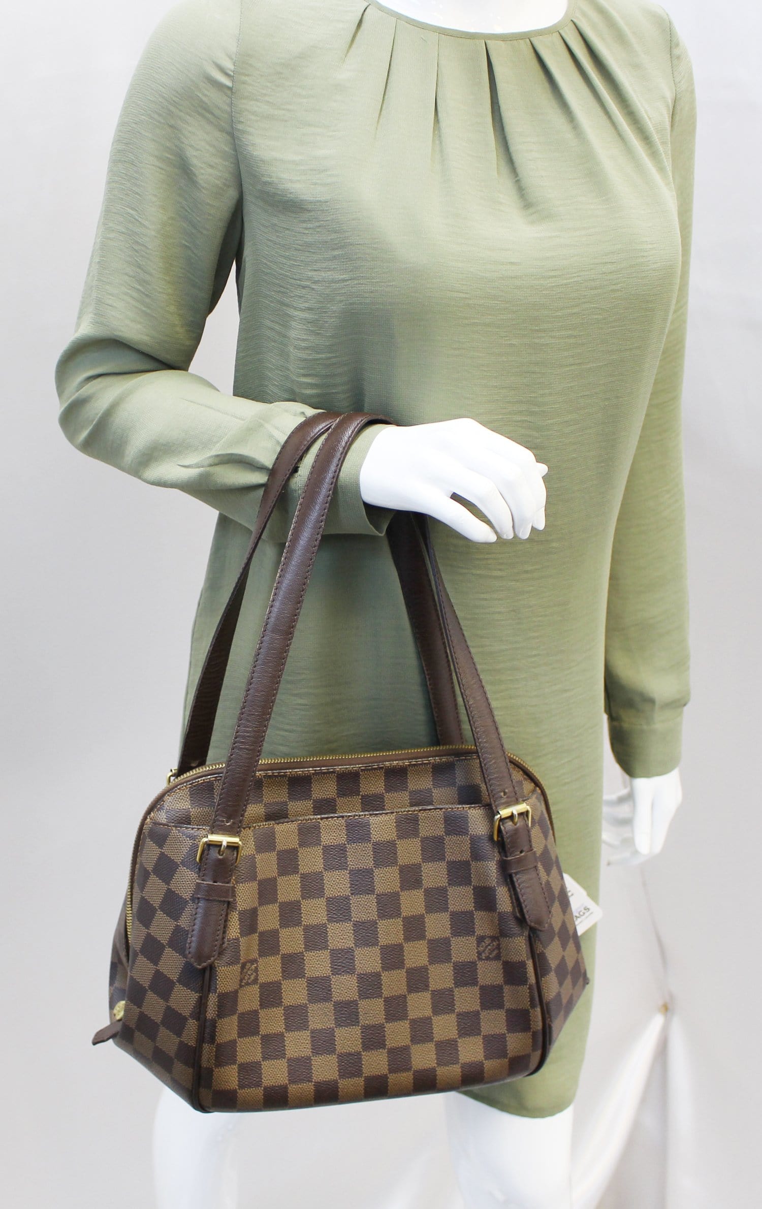Louis Damier Ebene Belem Mm Shoulder Bag Brown