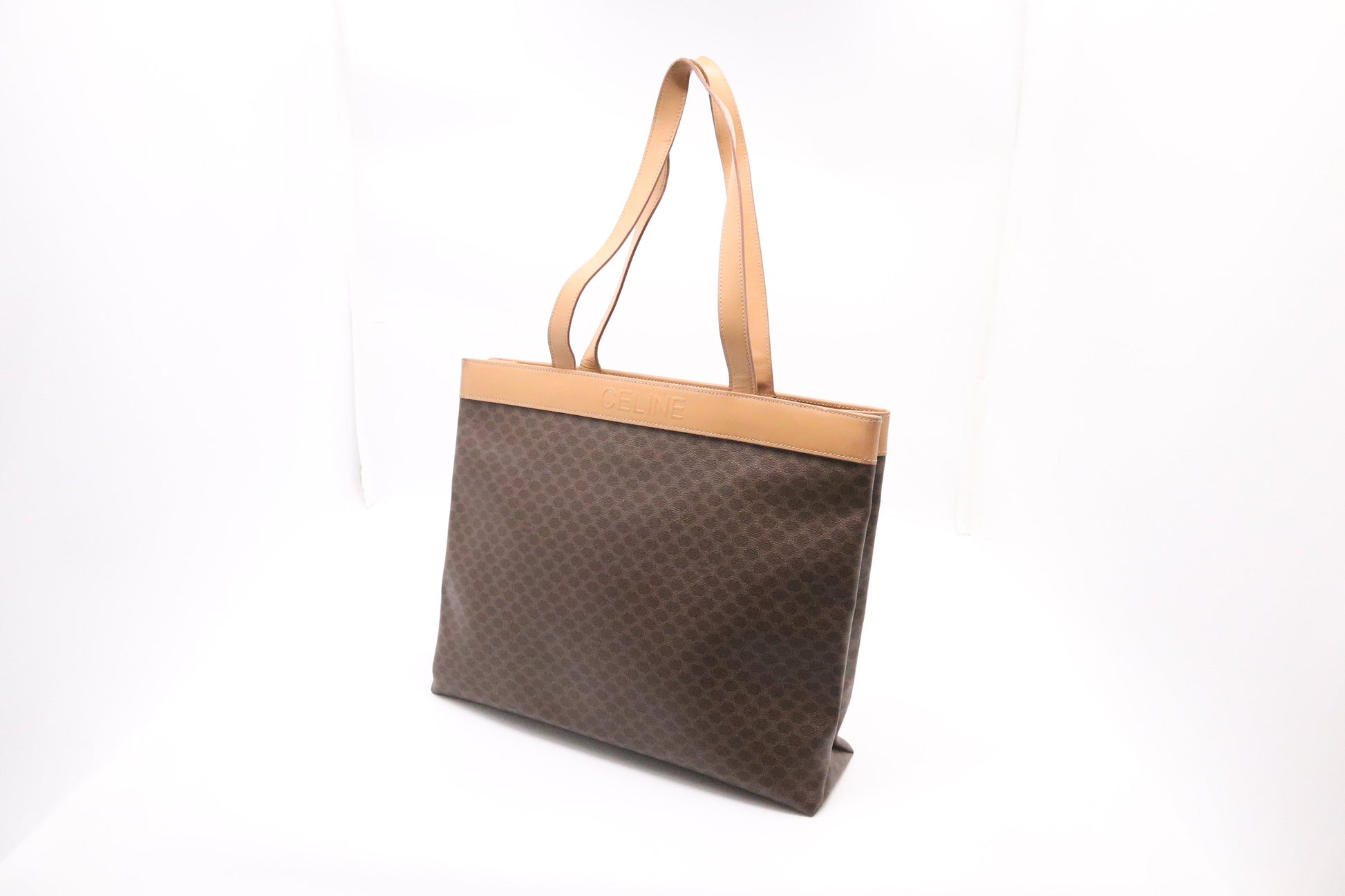 Celine Tote In Macadam Handbag Canvas Brown Tote Bag Canvas Handbag