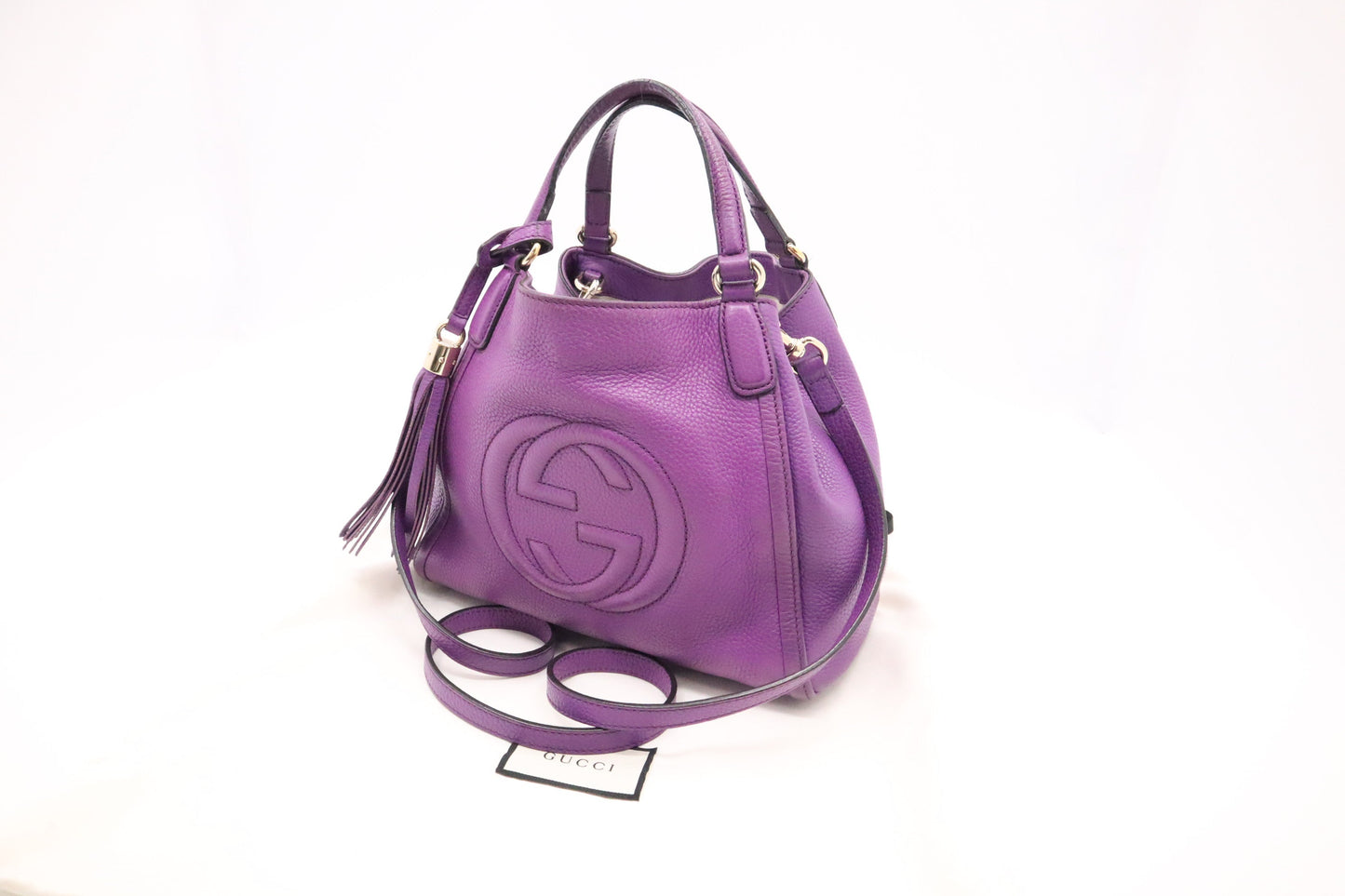 Gucci Soho Purple Leather Tote Bag