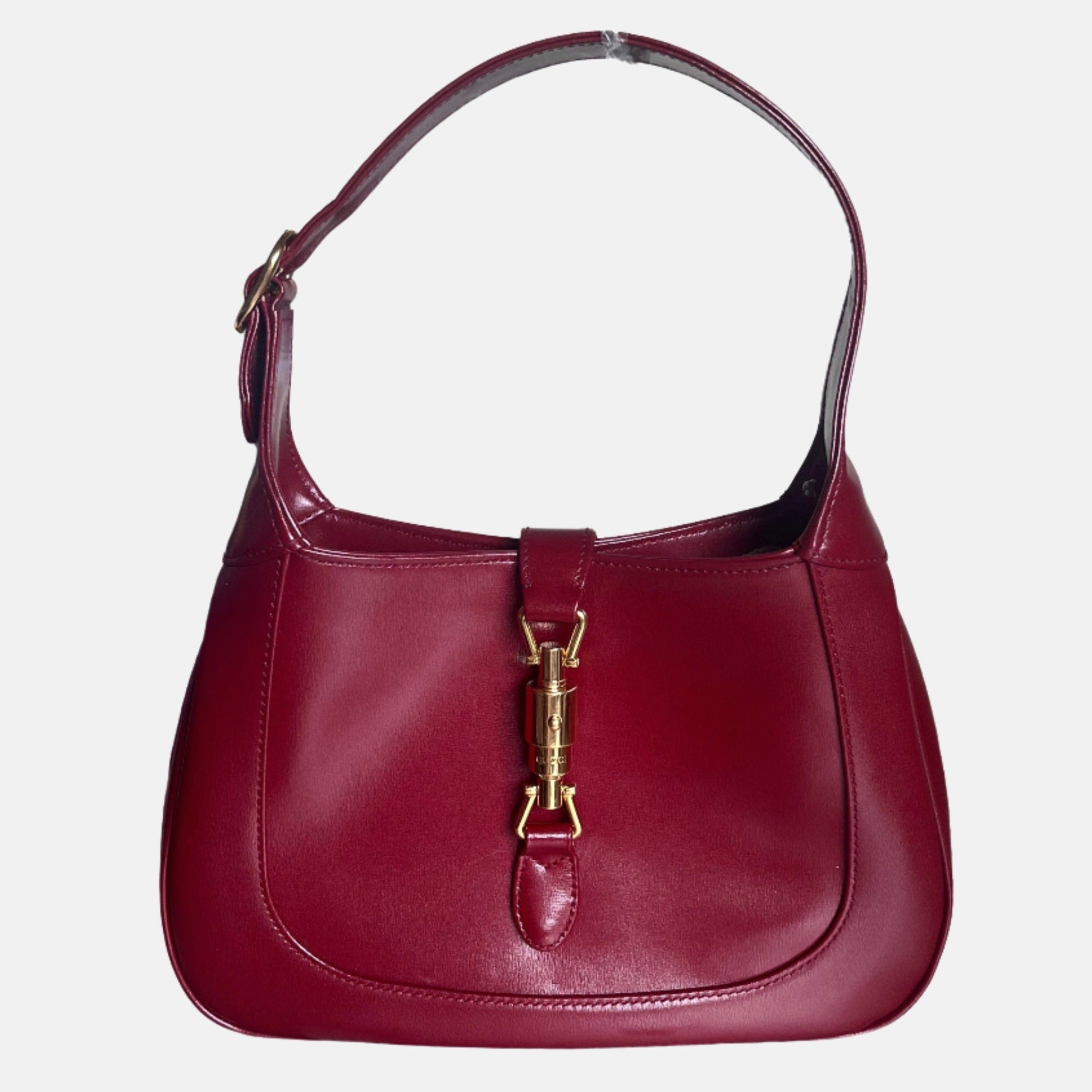 Gucci Jackie Adjustable Strap Leather Red Small Handbag