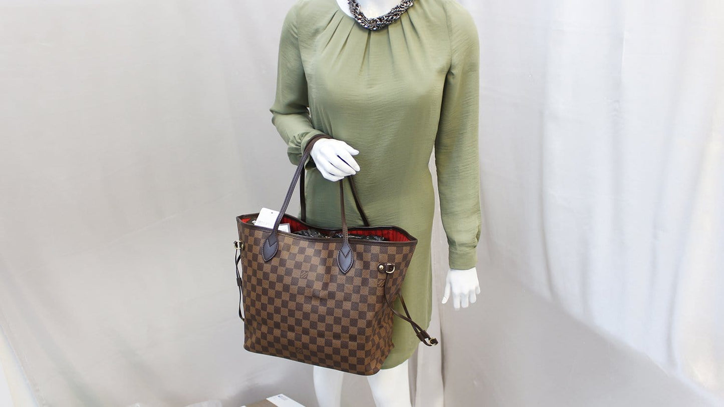 Louis Damier Ebene Neverfull Mm Tote Bag Shoulder Bag