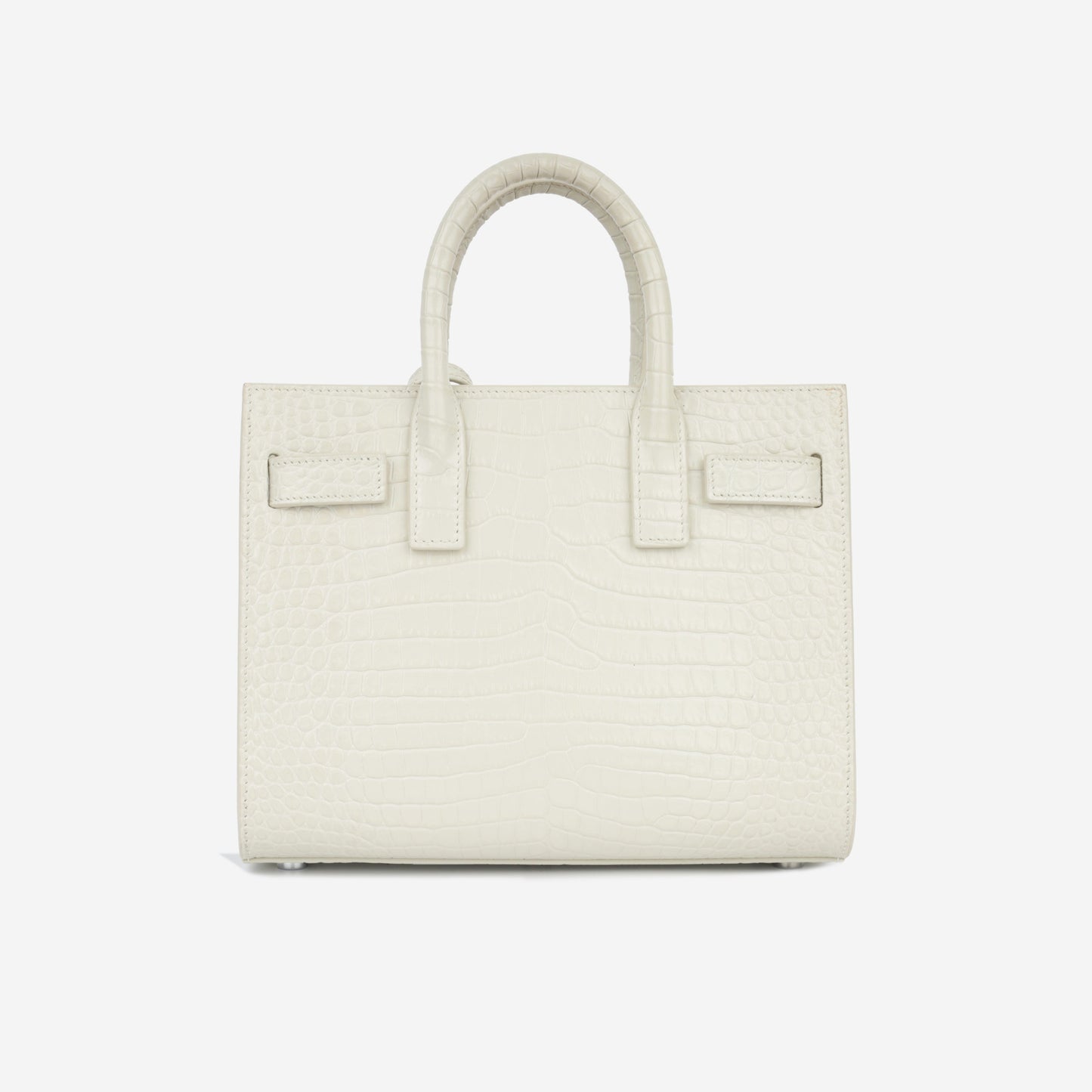 YSL Saint Laurent Nano Sac De Jour Crossbody Bag Jour White Croc