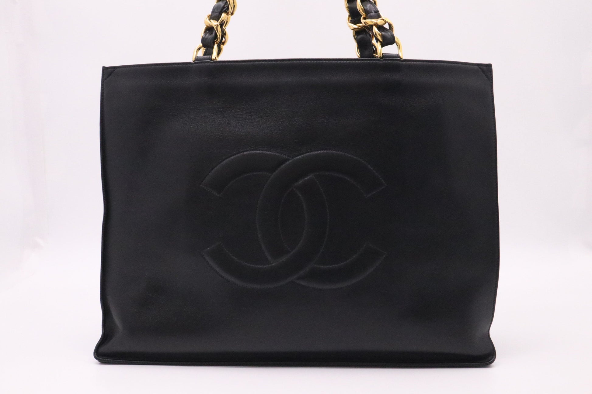 Chanel Black Leather Tote Bag Black Leather
