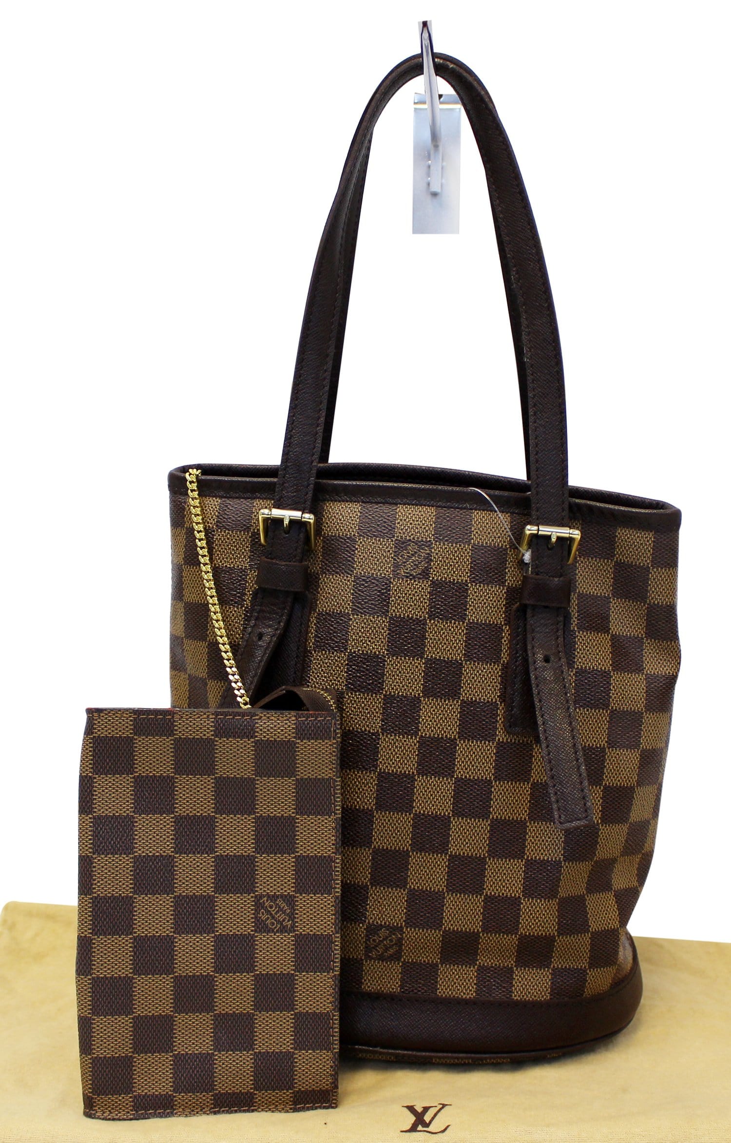 Louis Damier Ebene Marais Shoulder Bag Bucket