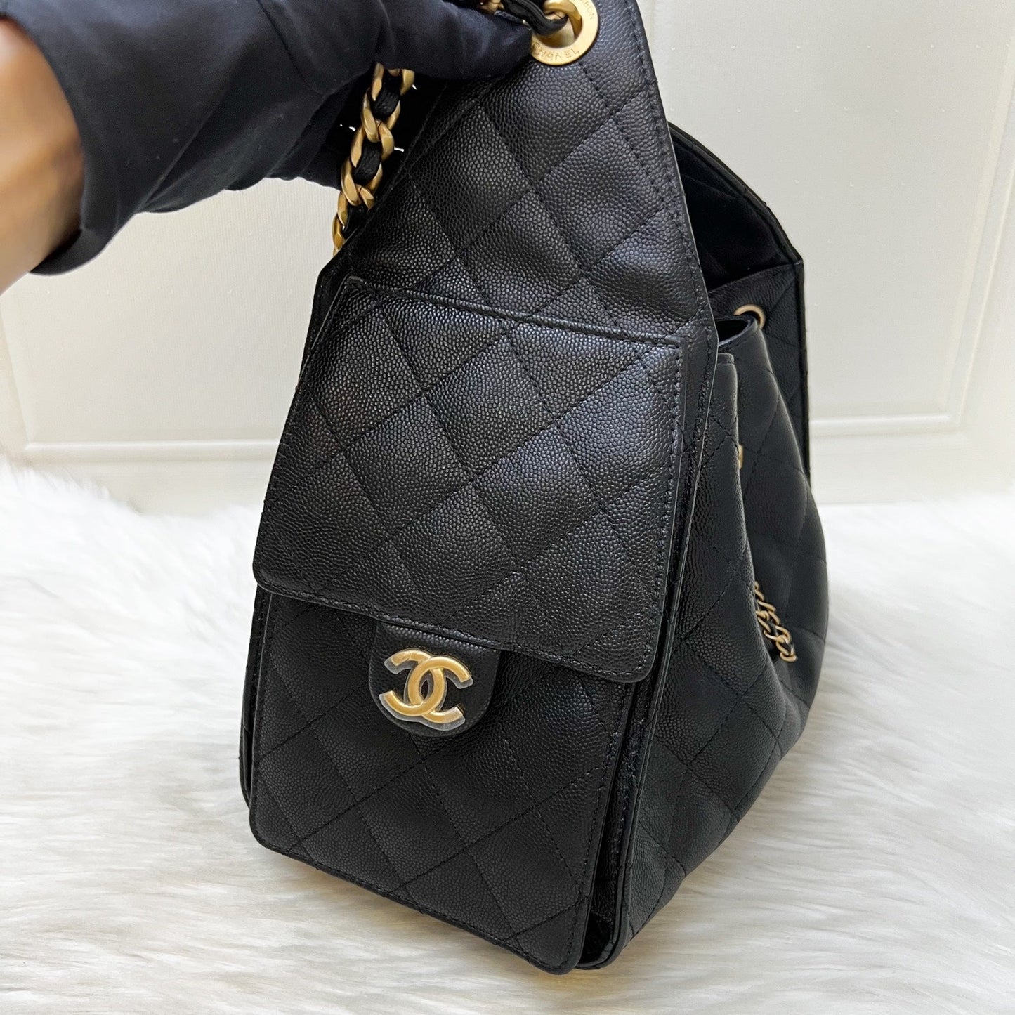 Chanel 25 Small Hobo Bag in Black Caviar and AGHW (Model: )