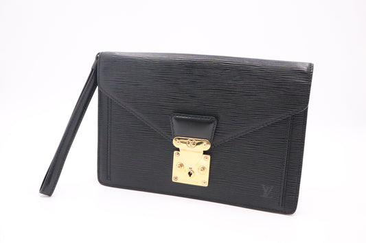 Louis Vuitton Sellier Dragonne Black Leather Epi Key Chain Leather 1
