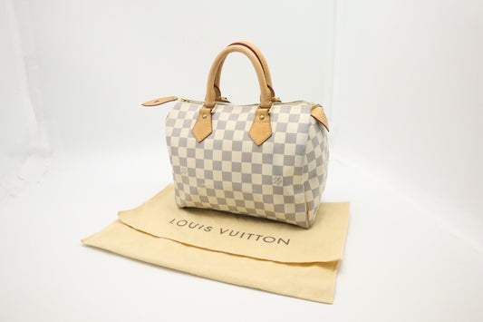 Louis Vuitton Speedy 25 Azur Canvas Damier Handbag