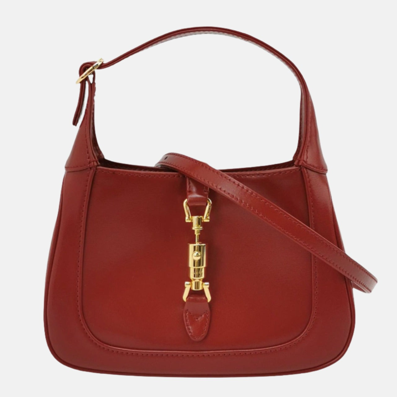 Gucci Jackie Burgundy Two Way Carry Leather Mini Bag