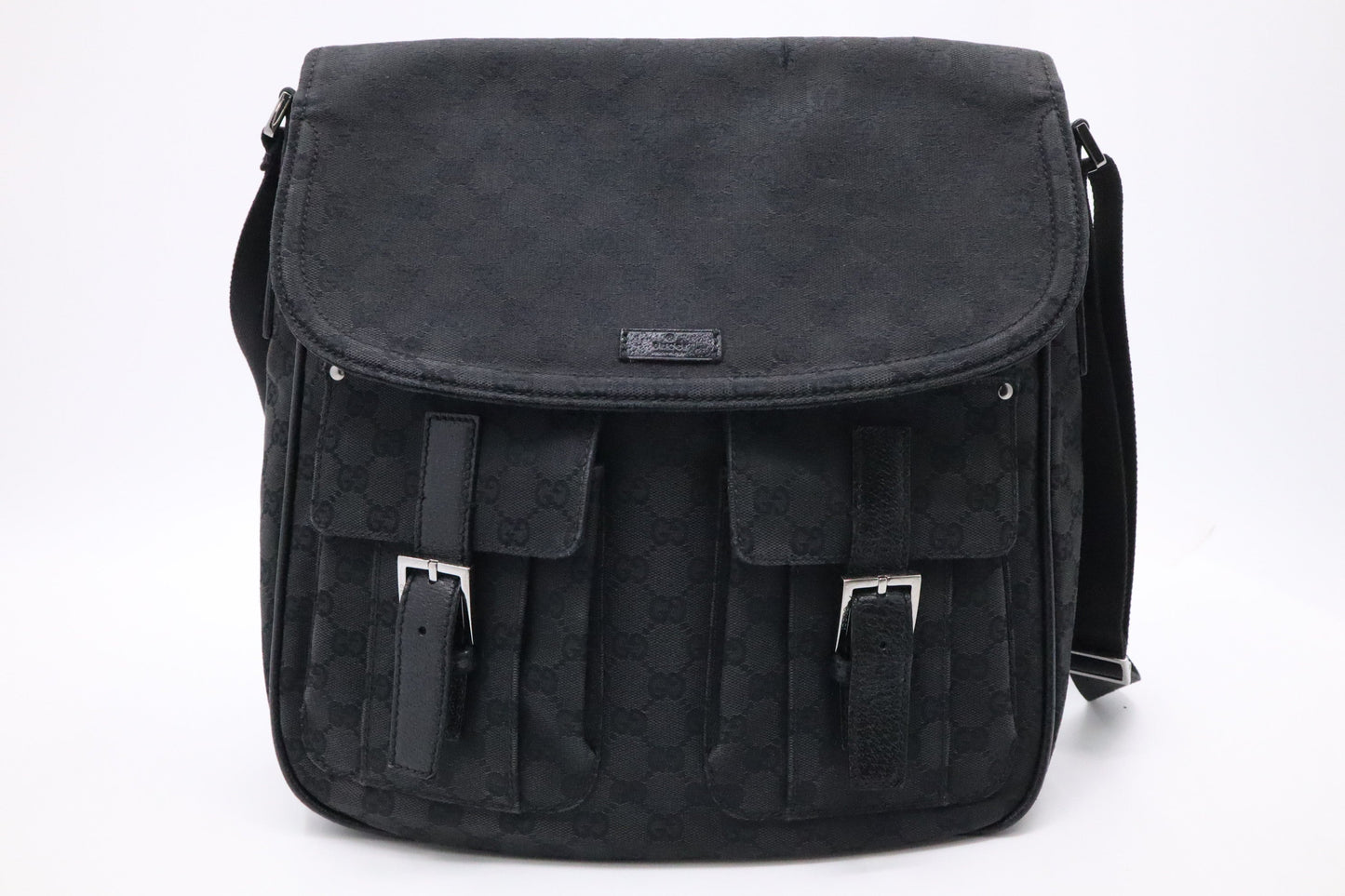 Gucci Messenger Bag In Canvas Black Travel Bag