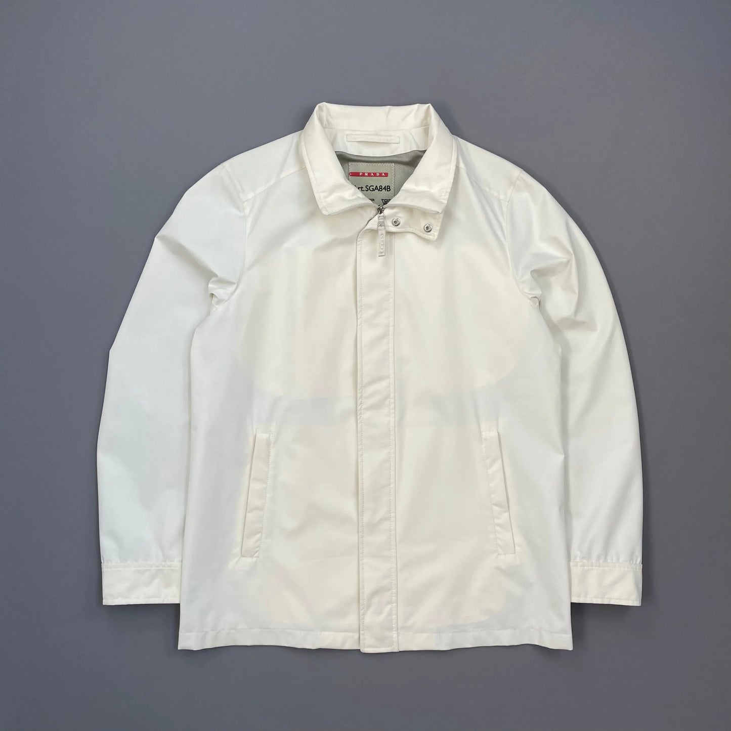 Prada Handbag Sport -Through Windbreaker Mac Jacket White Zip