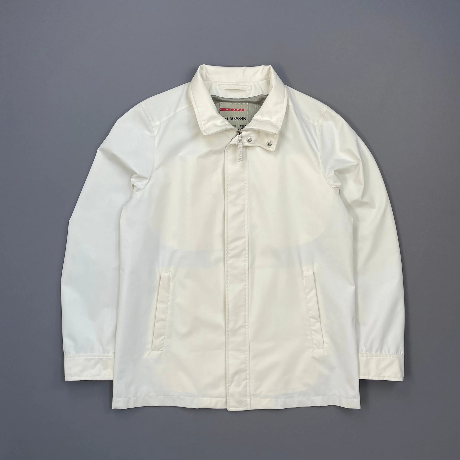 Prada Handbag Sport -Through Windbreaker Mac Jacket White Zip