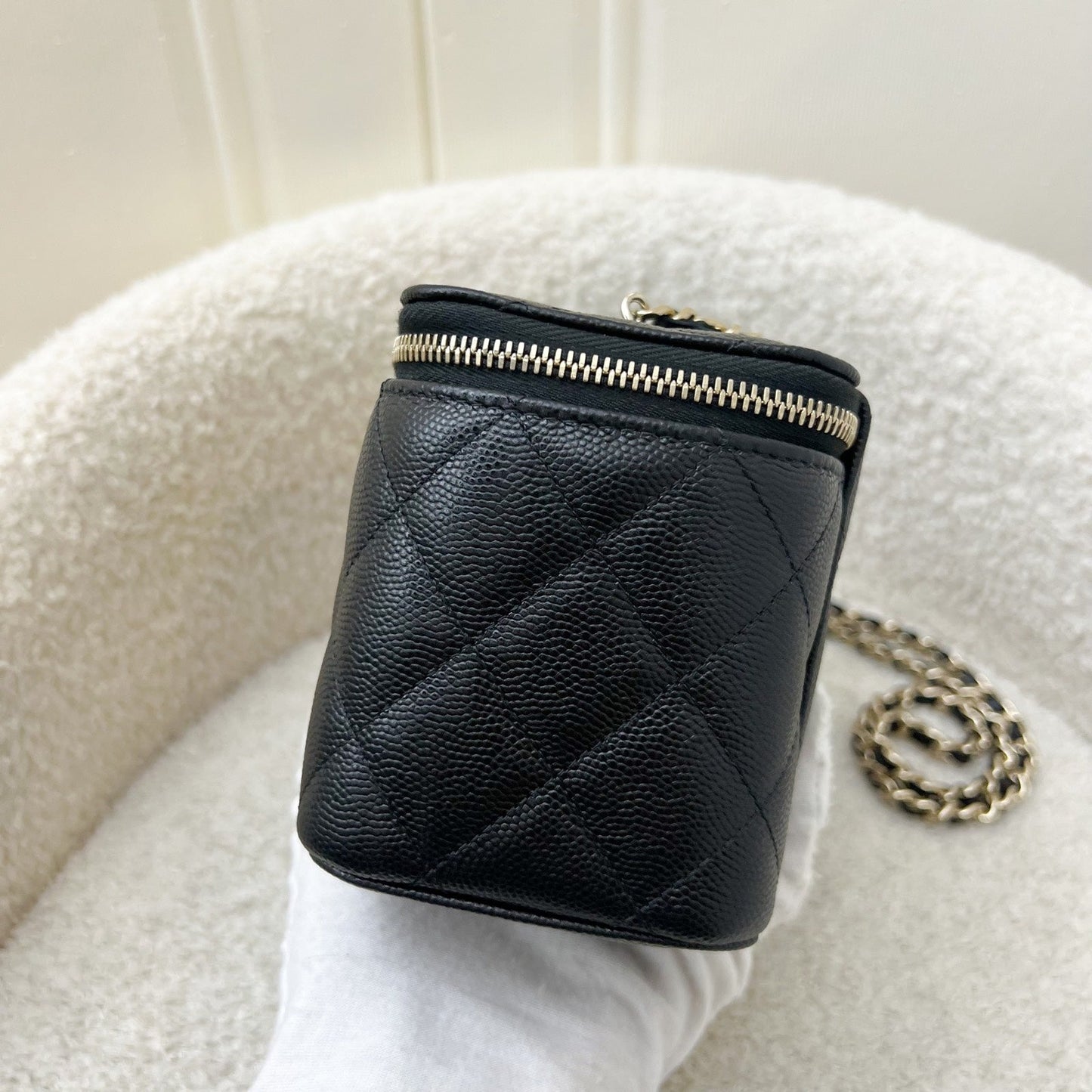 Chanel Crystals Logo Vanity in Black Caviar and LGHW
