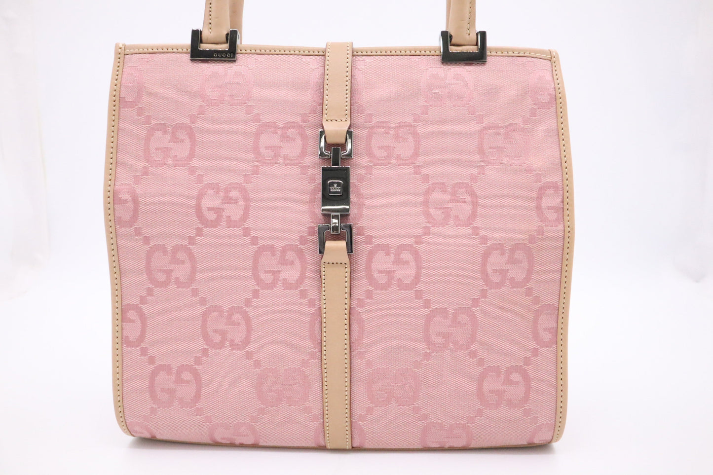 Gucci Handbag In Canvas Pink Travel Bag