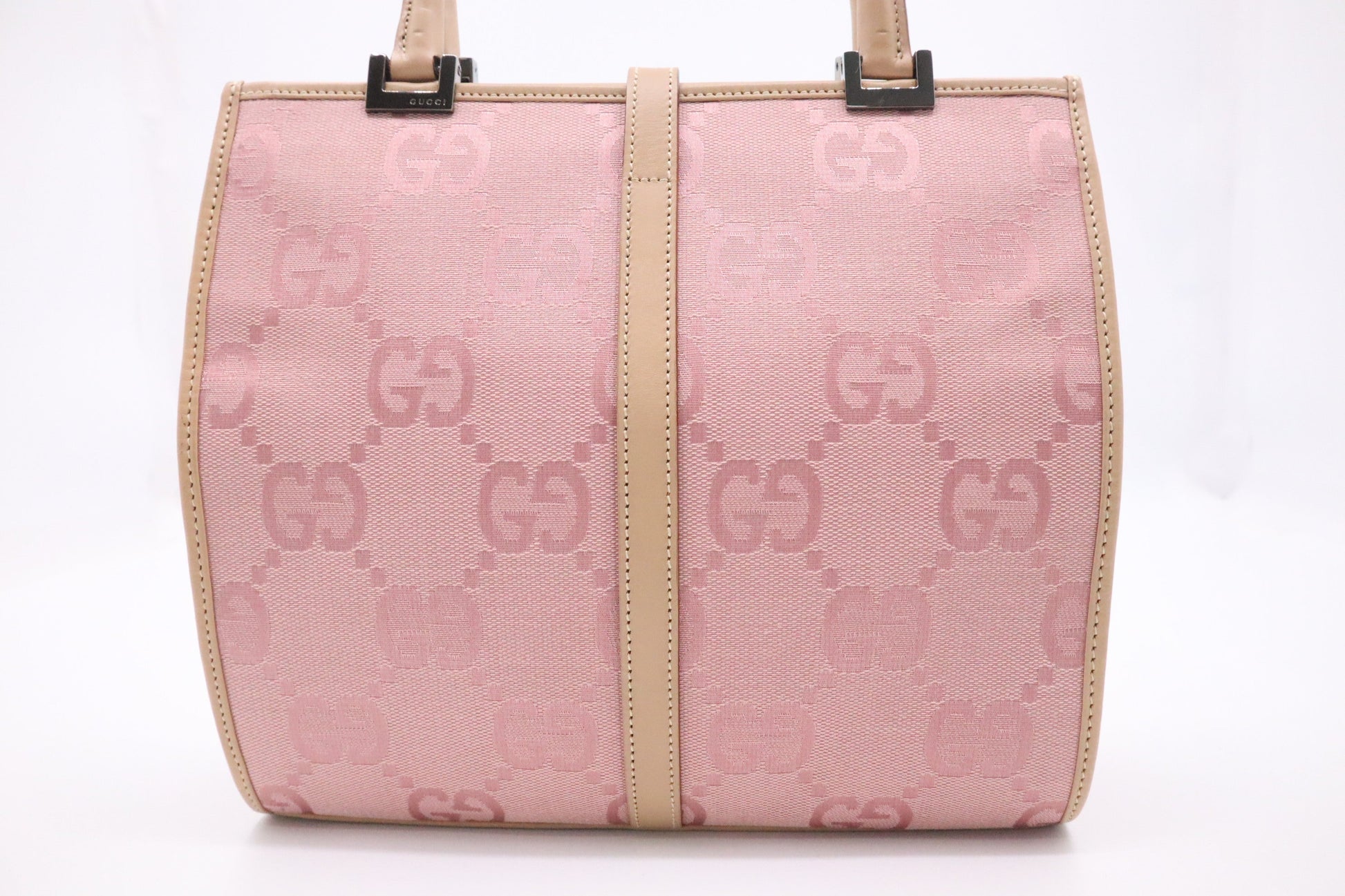 Gucci Handbag In Canvas Pink Travel Bag