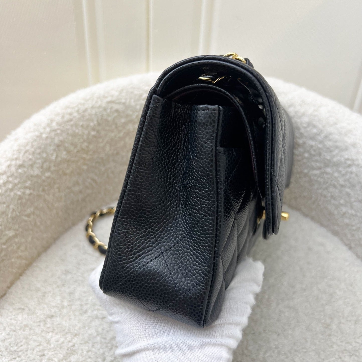Small Classic Flap CF in Black Caviar and GHW Accessory Classic