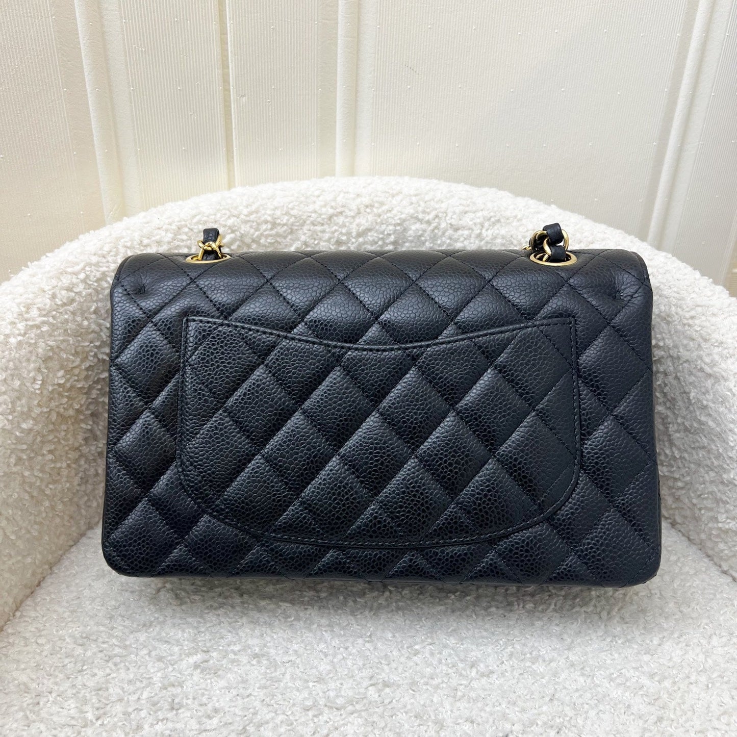 Small Classic Flap CF in Black Caviar and GHW Accessory Classic