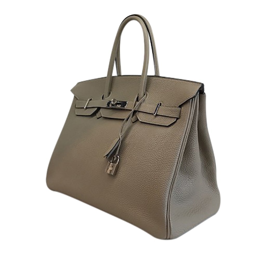 Hermes Luxury Birkin Gris Tourterelle Phw Handbag Leather Travel Bag