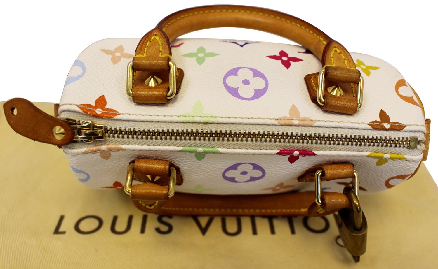 Louis Multicolor Speedy Satchel Bag Monogram White Travel Bag