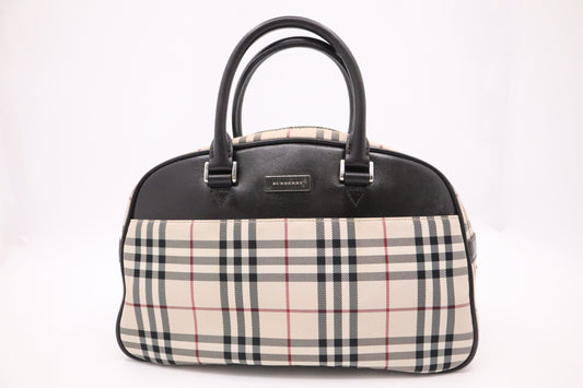 Burberry Boston Bag In Nova Check Canvas Travel Bag