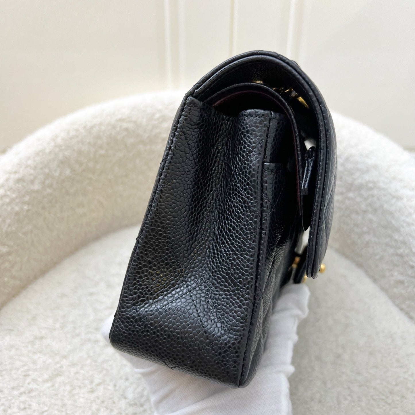 Chanel Small Classic Flap CF in Black Caviar and GHW (Model: ) Accessory