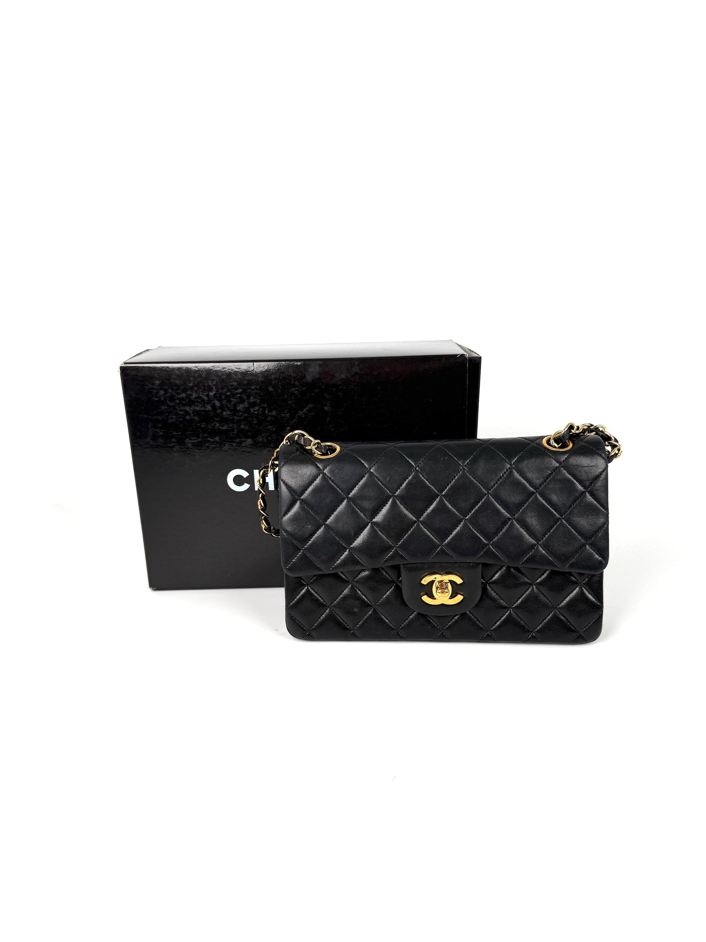 Chanel Small Classic Quilted Lambskin Leather Double Flap Bag