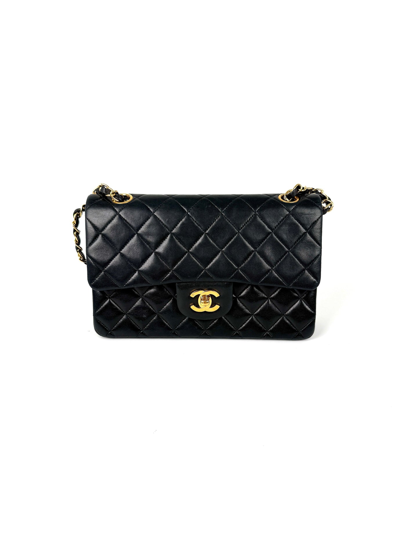 Chanel Small Classic Quilted Lambskin Leather Double Flap Bag