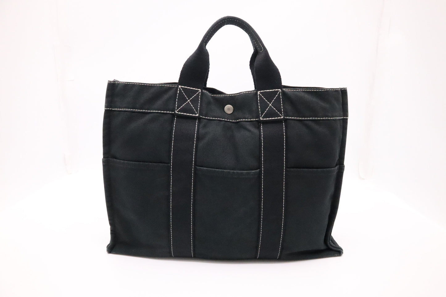 Hermes Fourre Tout Mm In Handbag Canvas Black Travel Bag