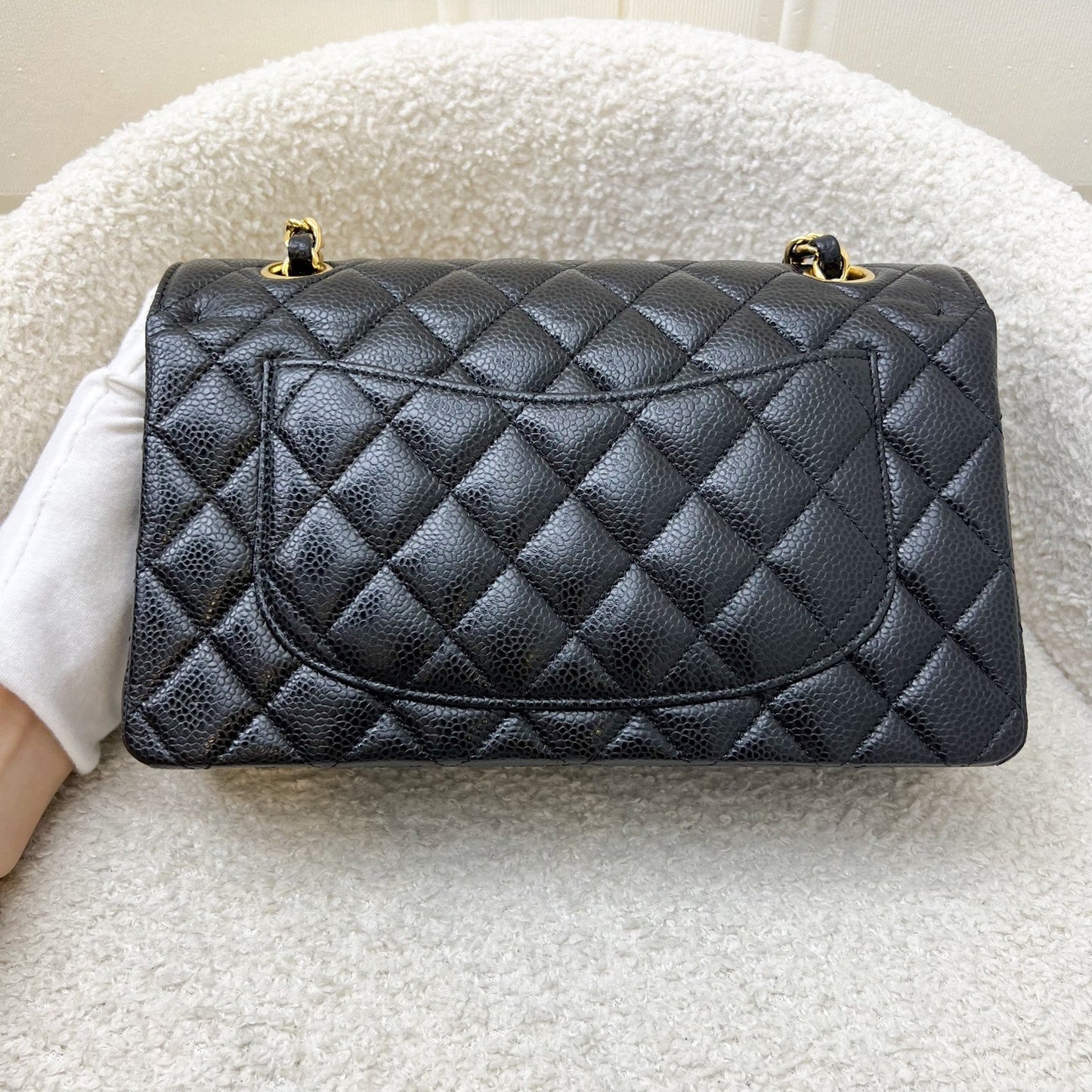 Chanel Small Classic Flap CF in Black Caviar and GHW (Model: ) Accessory
