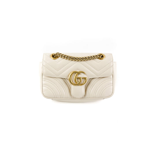 Gucci Marmont Shoulder Bag White Small Crossbody Bag