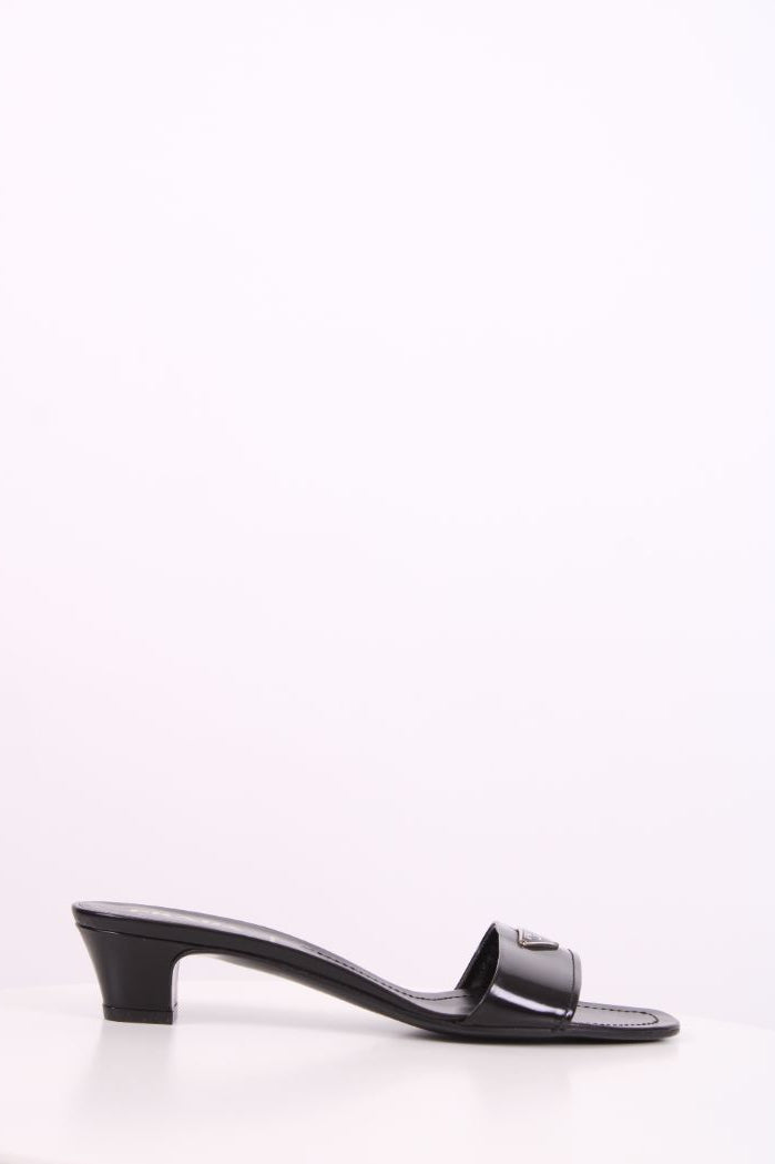 Prada Shoe Kitten Heel Mules 38 Black Shoes