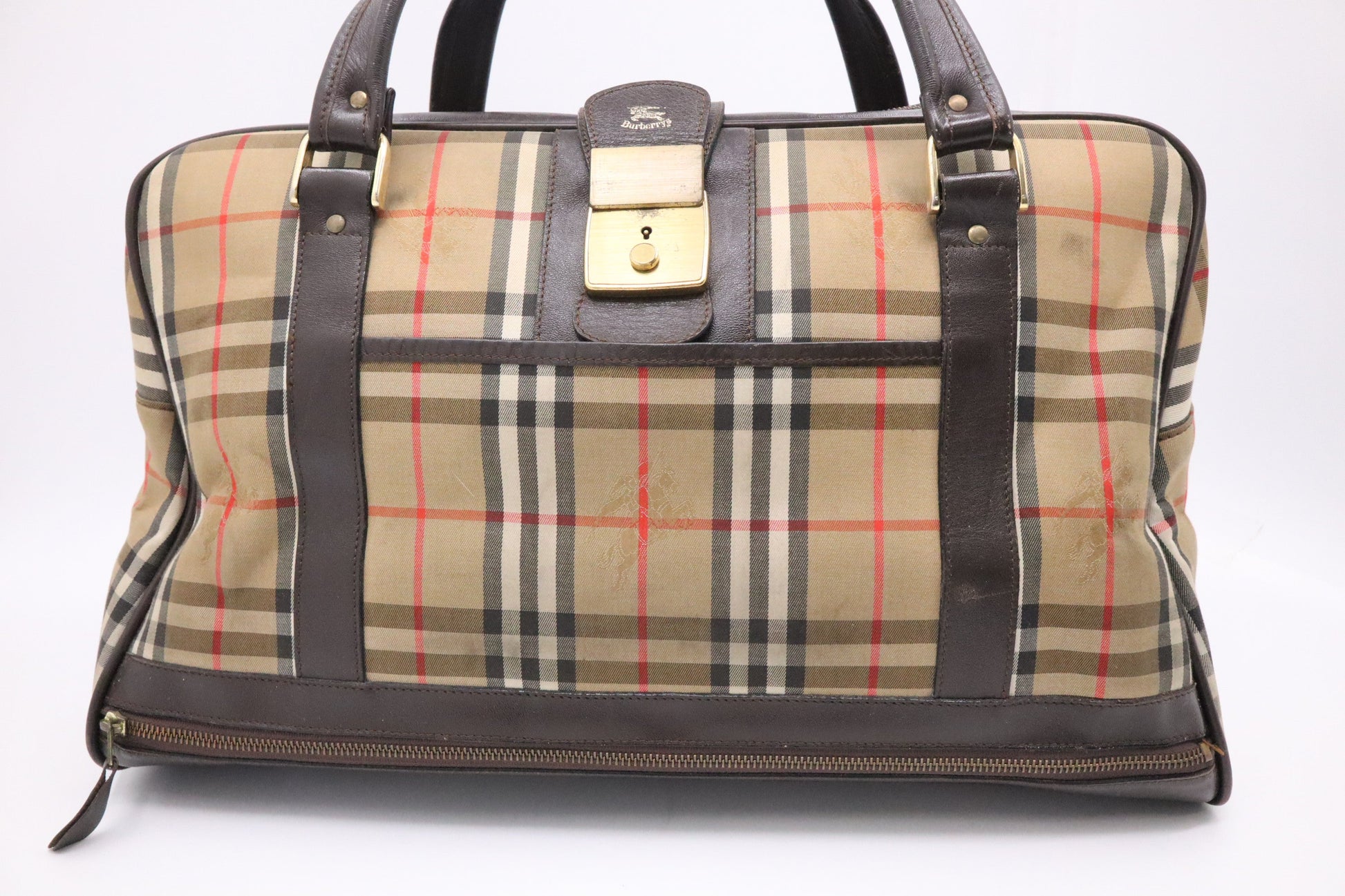 Burberry Haymarket Check Travel Bag In Nova Check Canvas