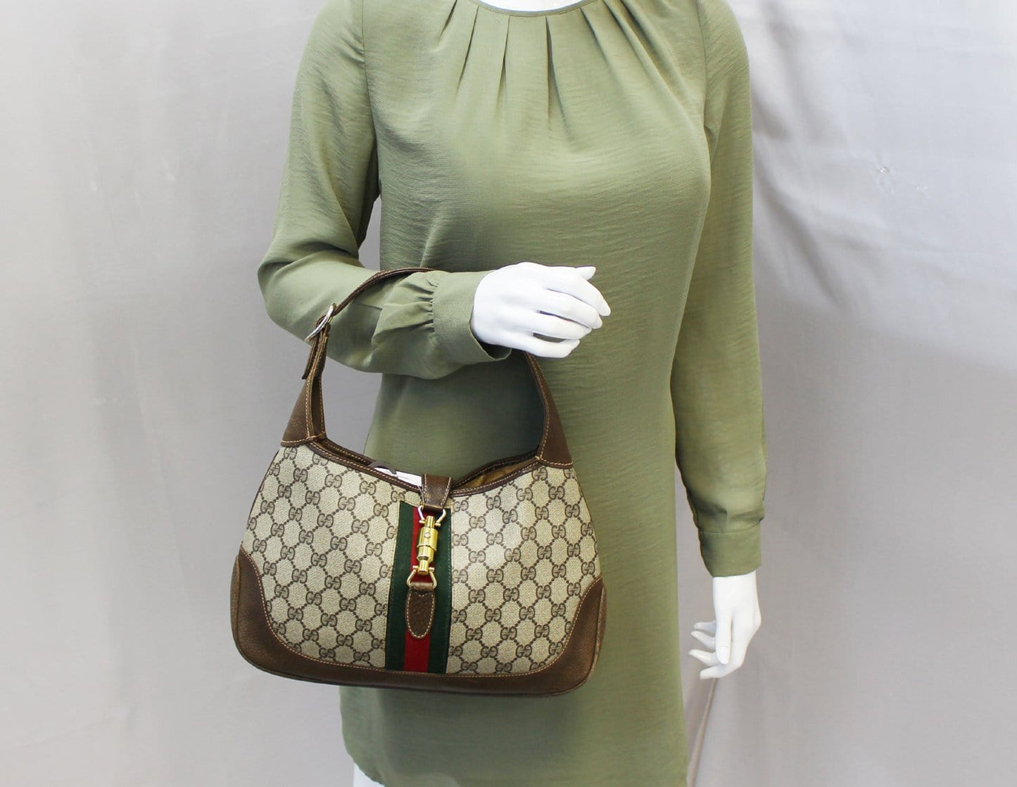 Gucci Jackie Hobo Canvas Monogram Travel Bag