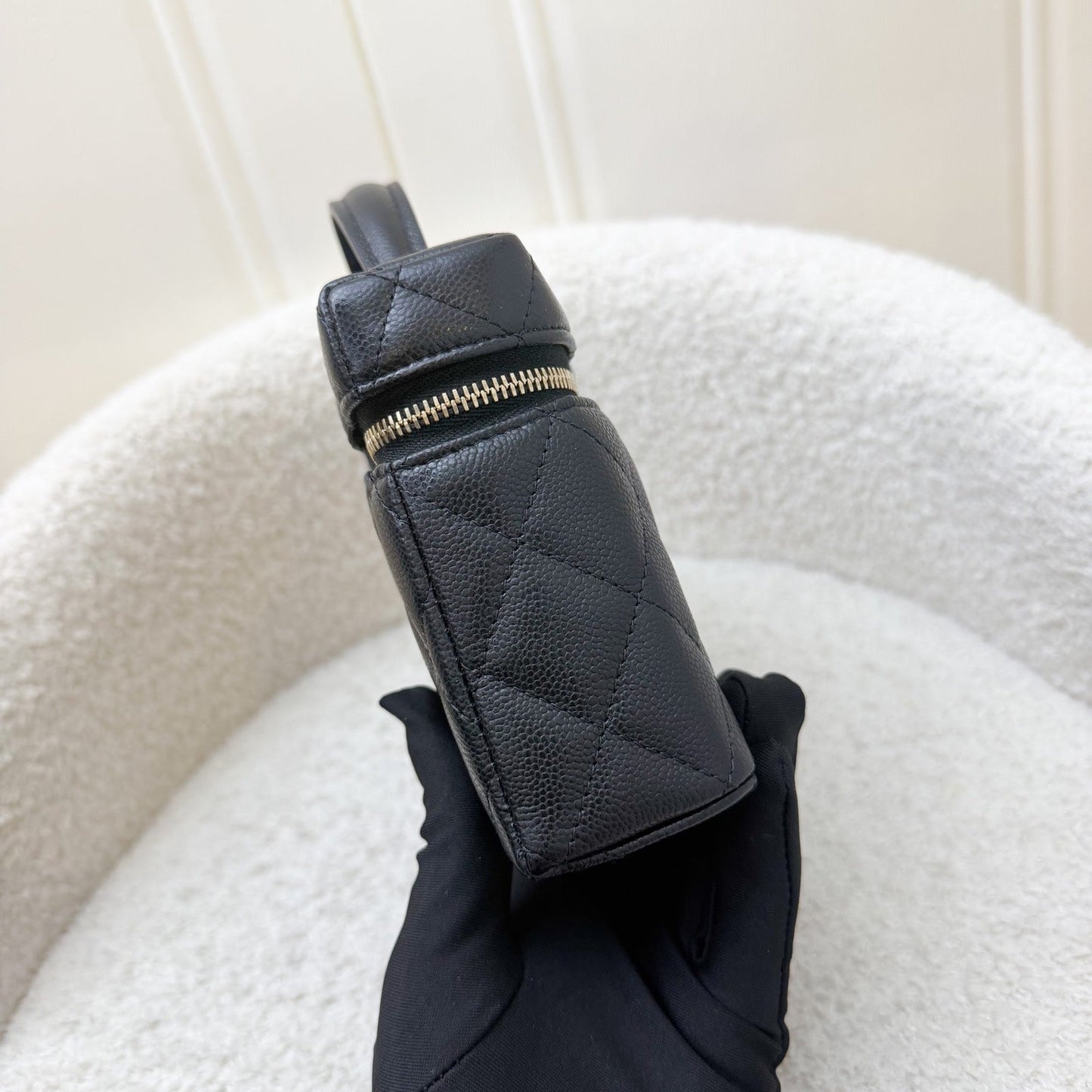 Chanel [Local Set - Oct 2025] Vanity / Clutch with Chain (LP Style Bag) in Black Caviar and LGHW (Model: )